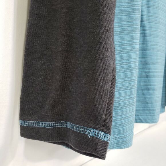 Company Eighty One Mens Shirt Size 5XB Blue Gray Henley Stripes Long Sleeve - Picture 6 of 9